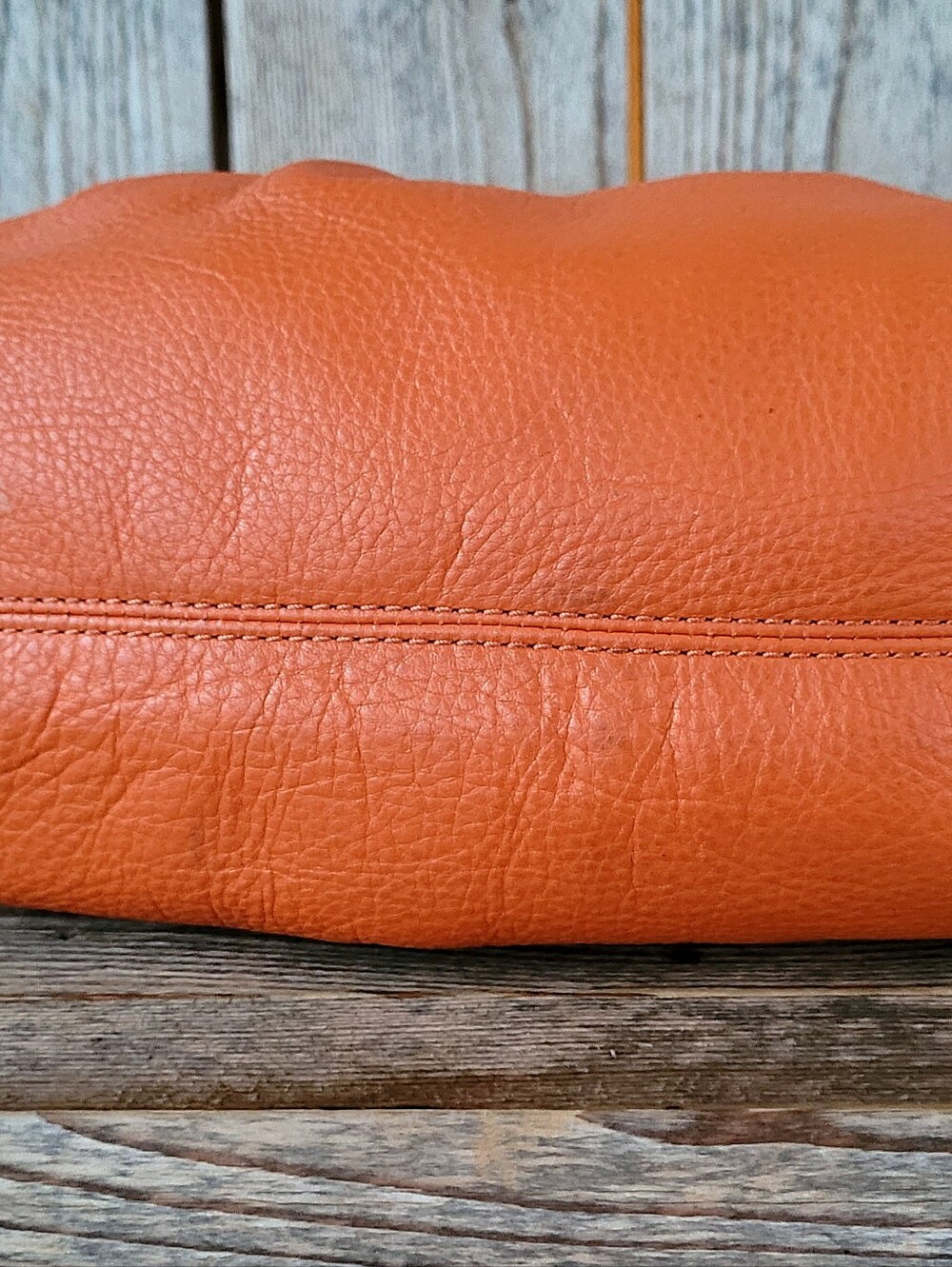 *Rare* Y2K Michael Kors Orange Pebbled Leather Top Carry Or Shoulder Handbag - Picture 6 of 11